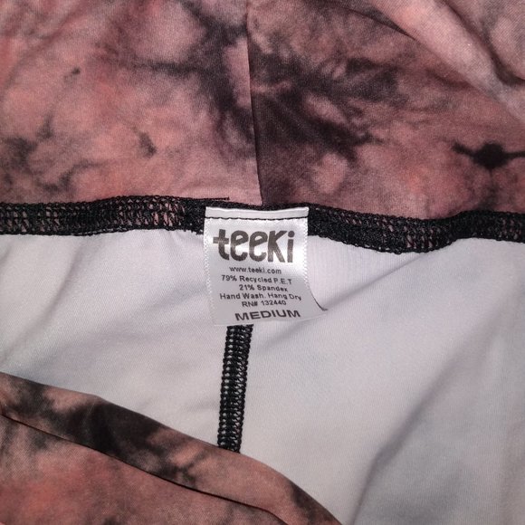 Teeki Eagle Feather Pink Hot Pant Leggings Size M - Picture 10 of 16